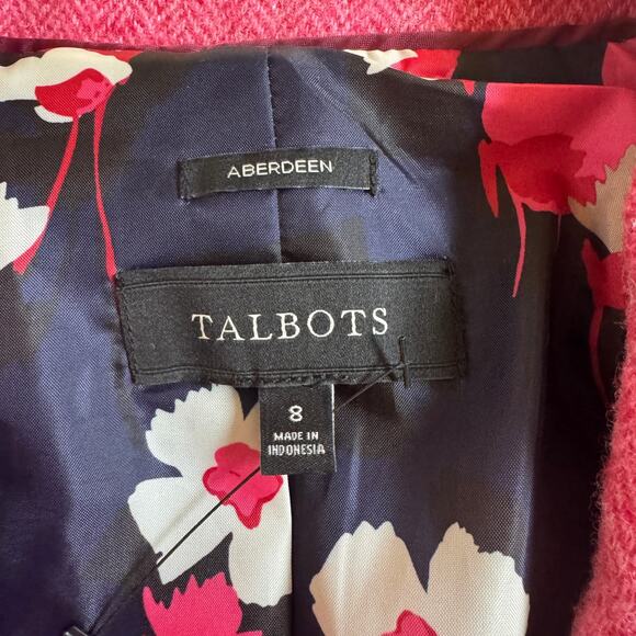 Talbots Aberdeen Shetland Pink Gold Buttons Blazer Size 8 Wool Preppy EUC Office - Picture 14 of 16